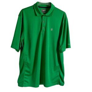IZOD Golf Solid Green Polo Shirt Polyester Mens Large